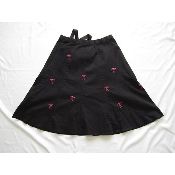 Women Wildlife New York Embroidered Pink Flamingos Skirt Sz 6 (Made in USA) WK16 - Picture 8 of 9